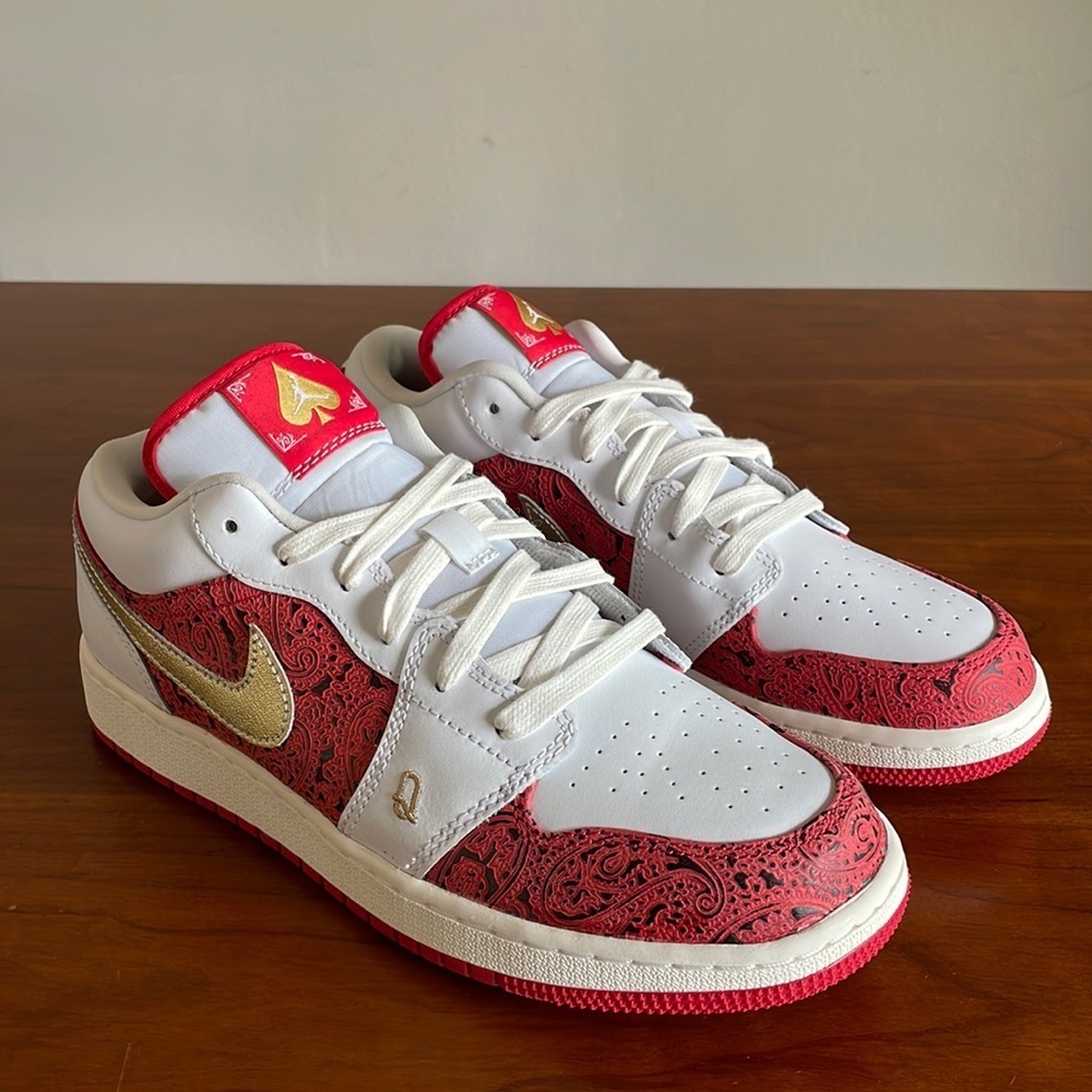 Air Jordan 1 Low SE Spades MENS DJ5185-100 (GS) DJ5186-100 New with Defects - Picture 2 of 6
